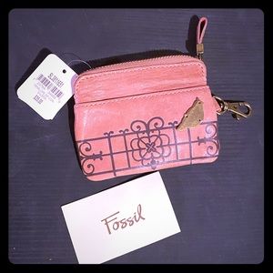 Fossil coin purse. New with tags. Metal bird.